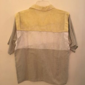 VINTAGE block color button up